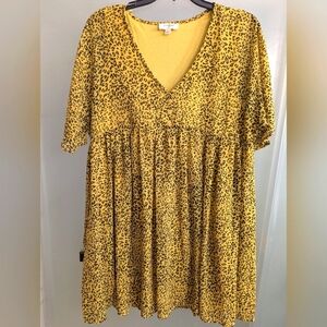 Leopard Print V-Neck Dress